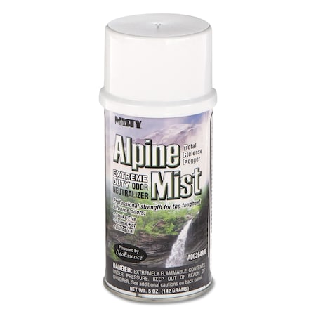 Misty Odor Neutralizer Fogger, Alpine Mist, 5 oz Aerosol, PK12 1039402